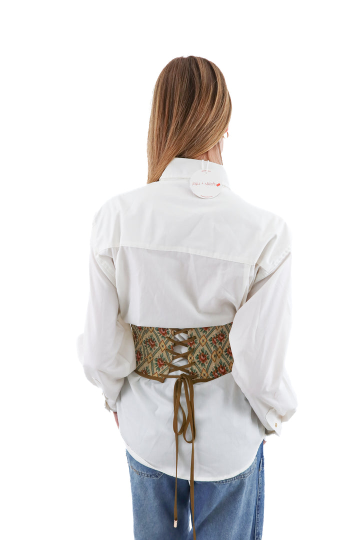 lacemade green corset (m; retail $68)