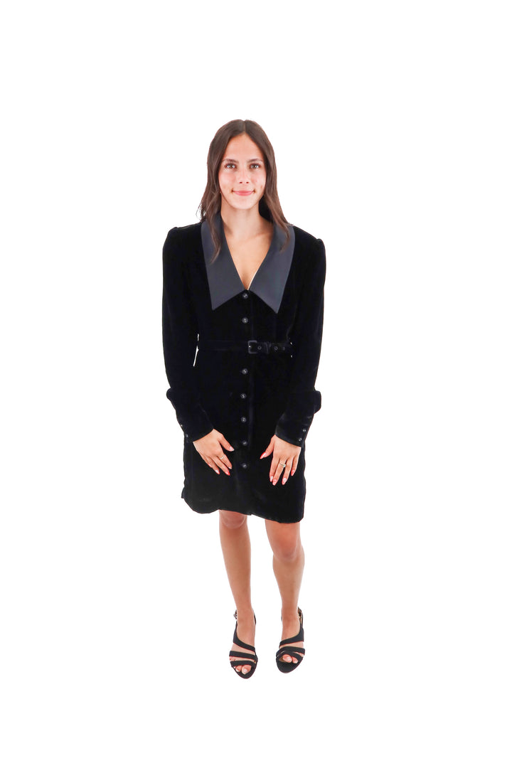 favorite daughter black velvet dress (6; retail $358)