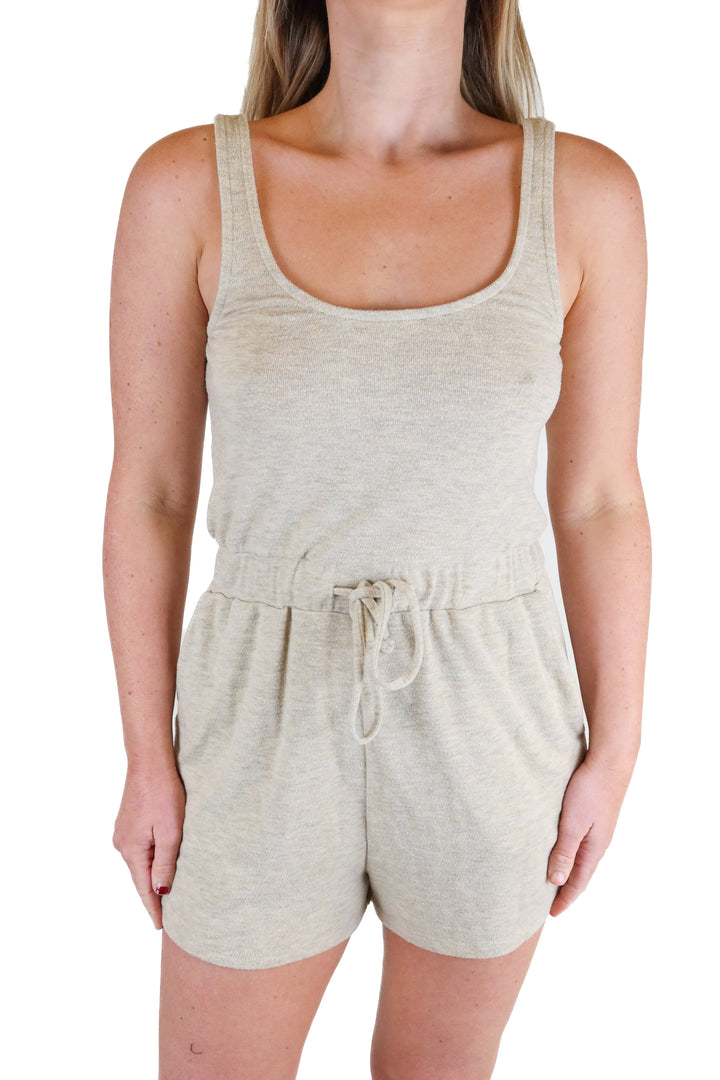 Lovers and Friends Heathered Taupe Romper (M; retail $128)