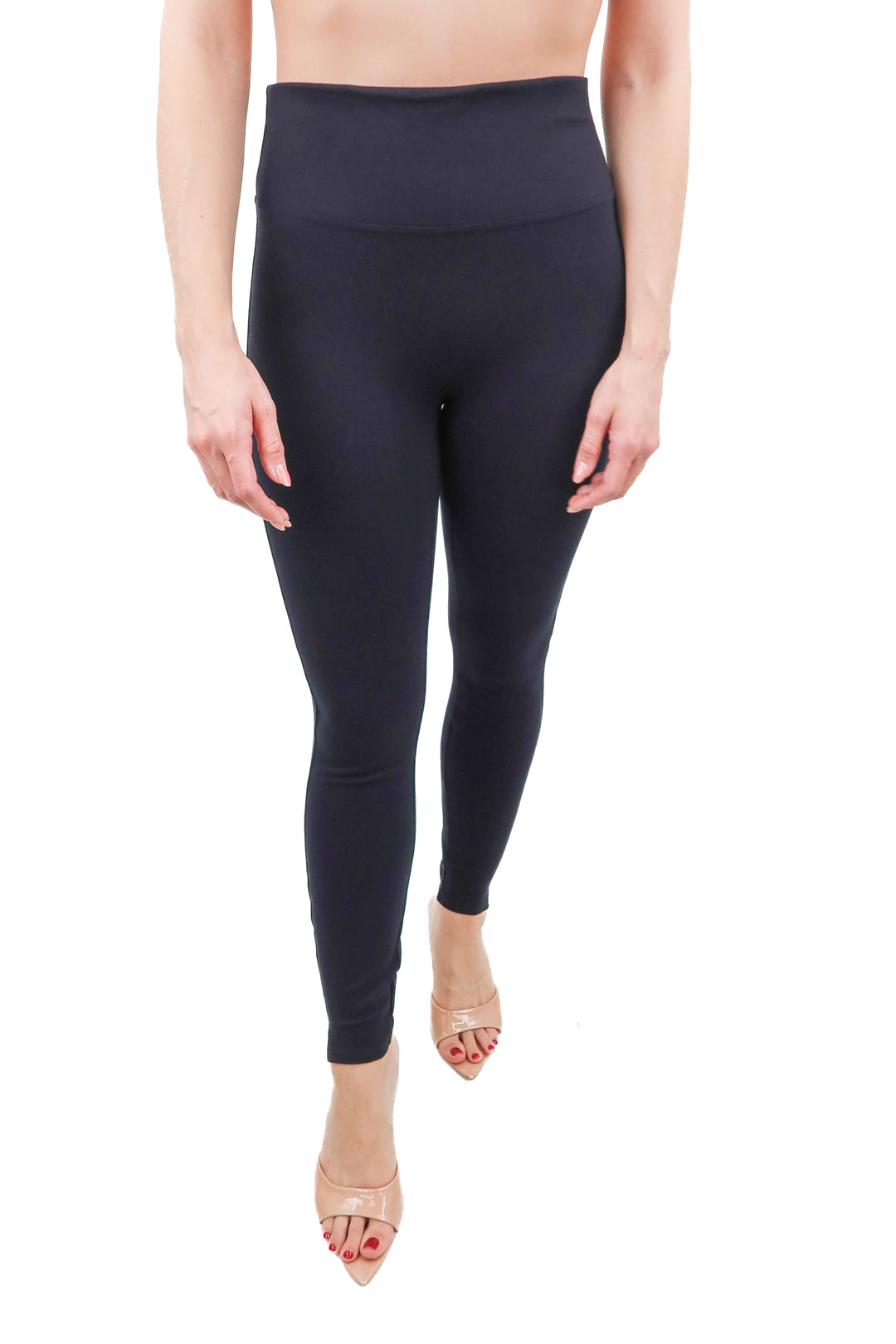 Spanx black leggings with slits (S)