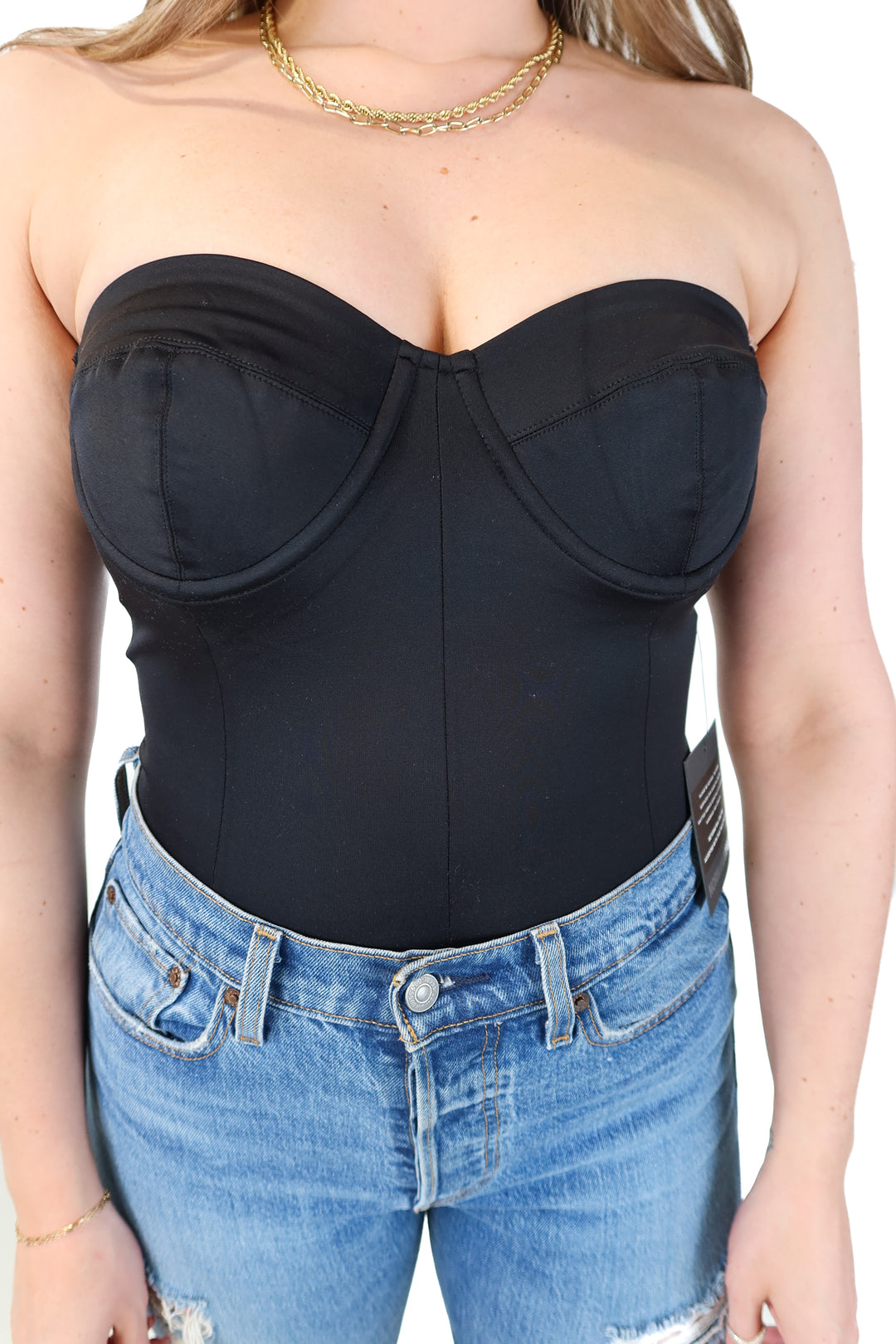 Norma Kamali black bodysuit NWT (M; retail $130)
