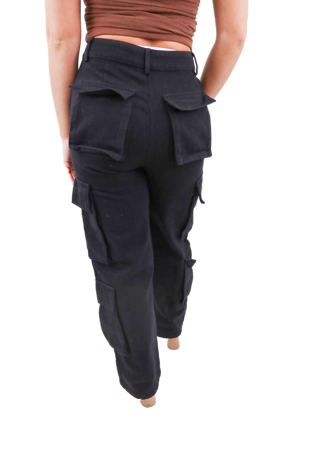 rumours black cargo pants nwt (s; retail $155)