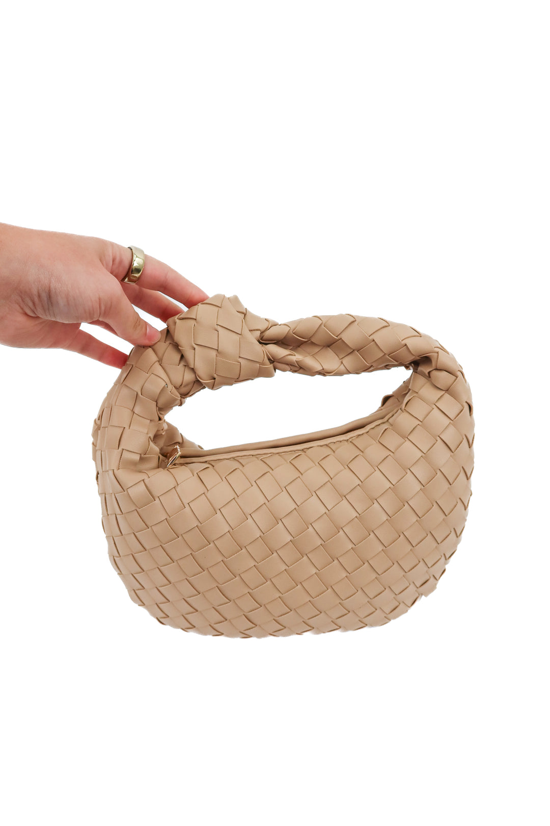 urban expressions light brown weave vegan leather bag NWOT