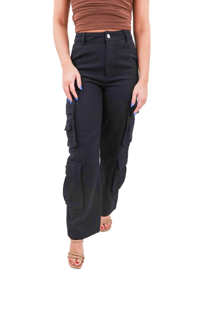 rumours black cargo pants nwt (s; retail $155)