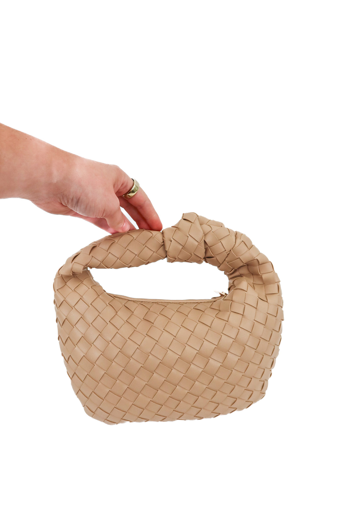 urban expressions light brown weave vegan leather bag NWOT
