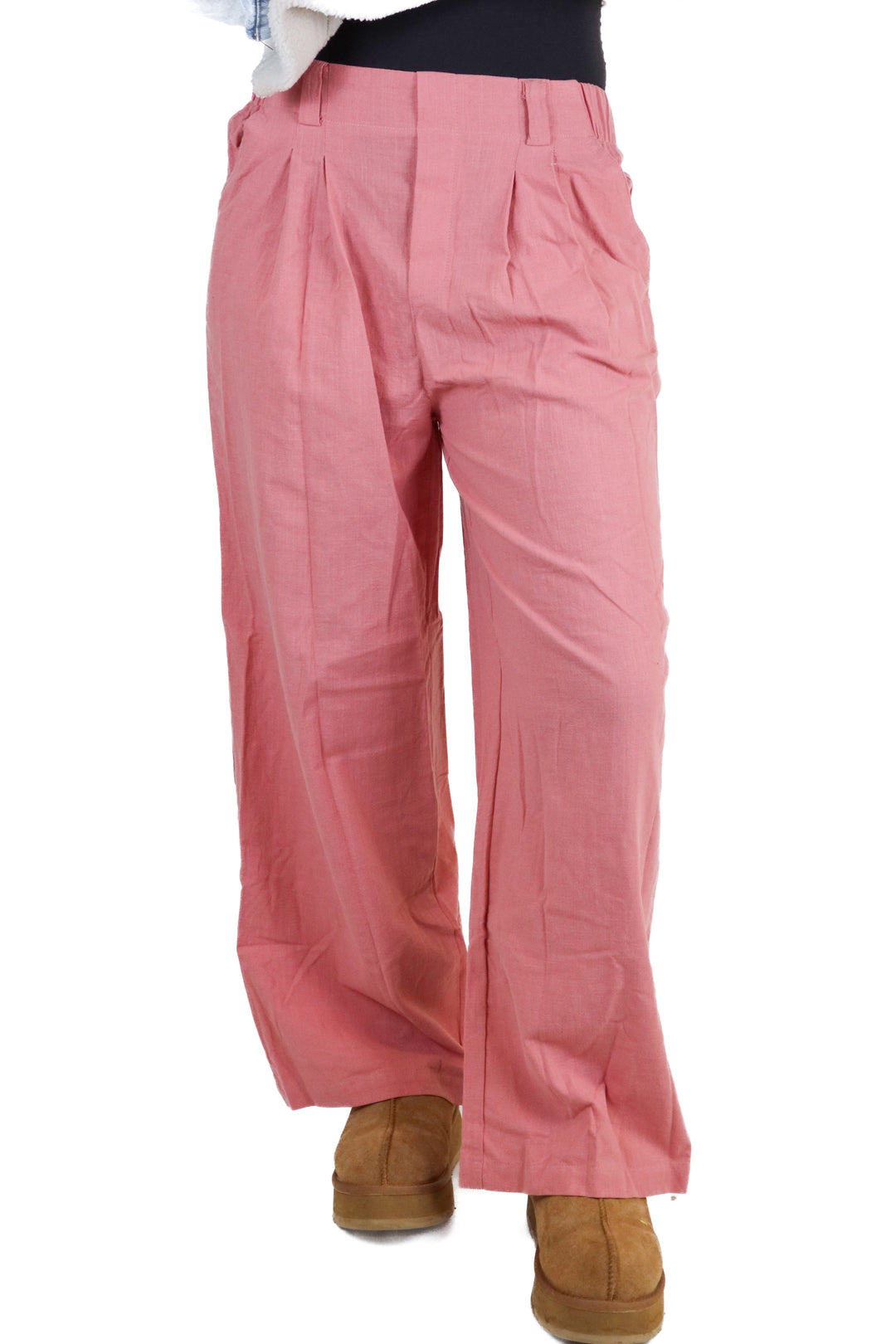 halara blush linen pull on trouser NWT (S; retail $44.95)