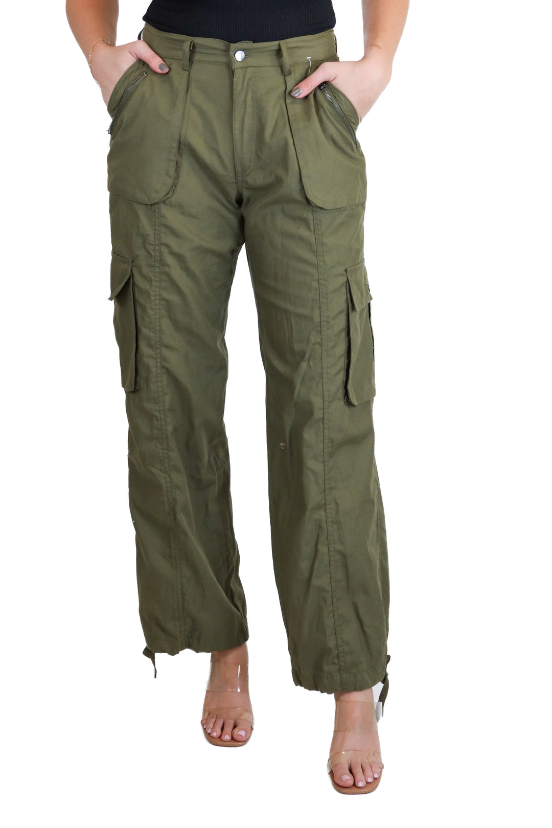 Sweet Envy Olive Cargo Pants (M)