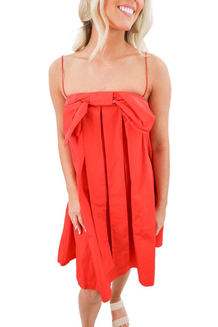 bernadette red mini dress (l; retail $800)