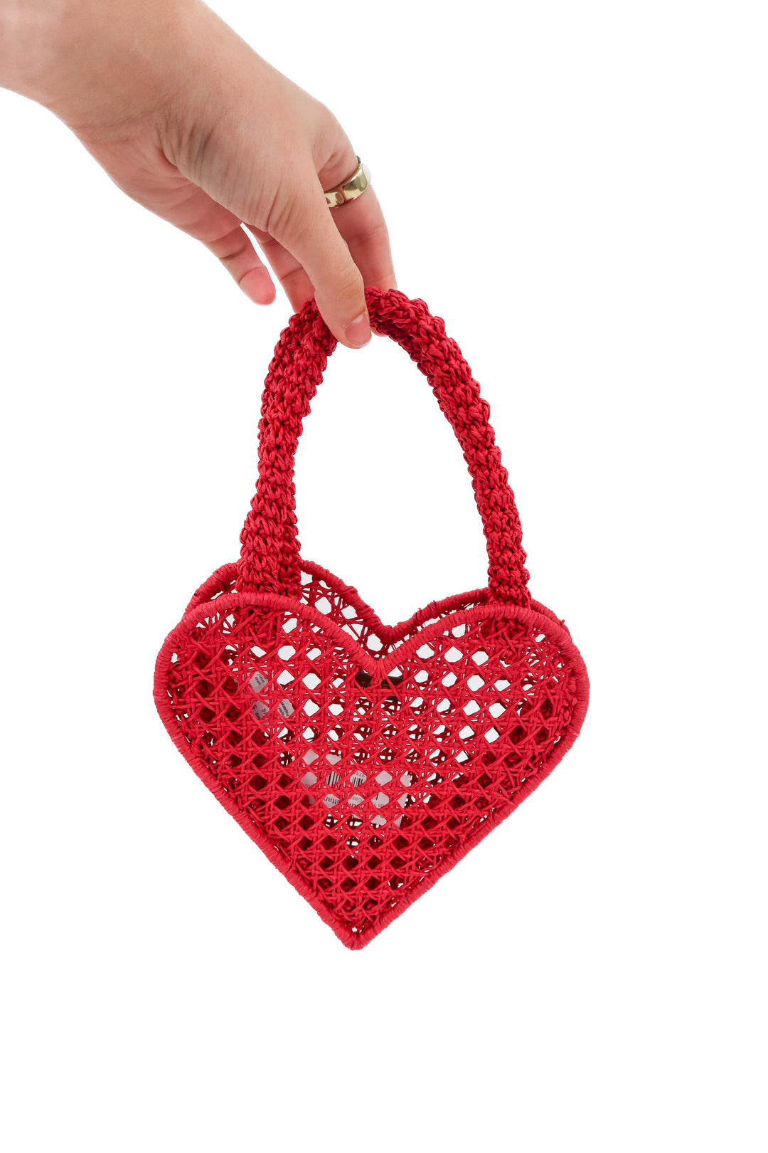 J.Crew heart rattan purse