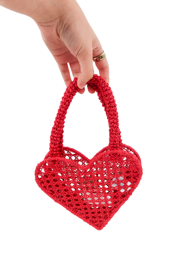 J.Crew heart rattan purse