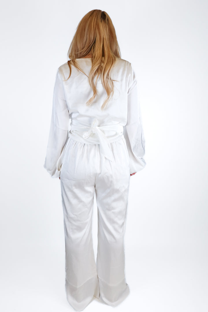 tokyo foxtrot white silky set (M) NWT