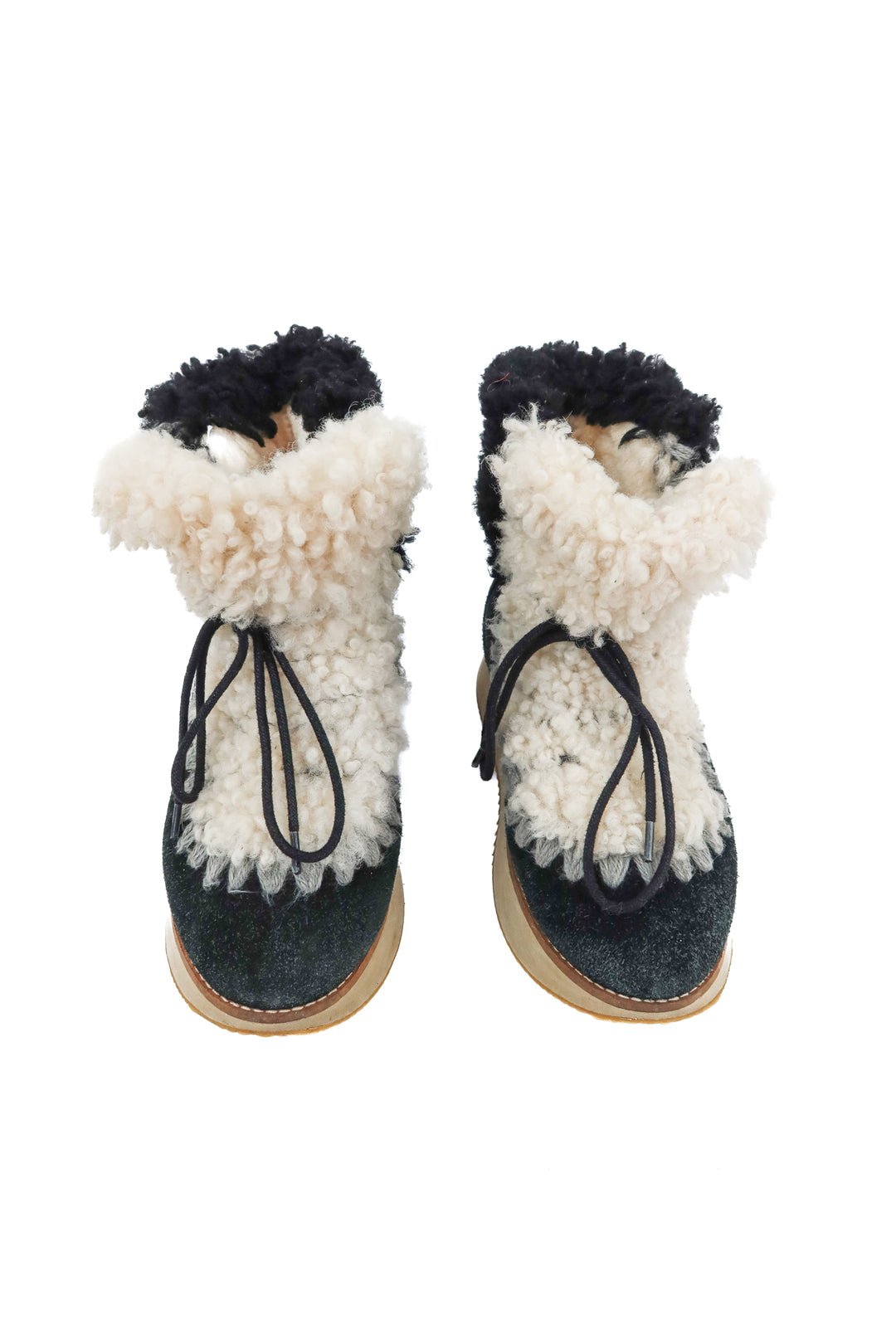 mou black sherpa leather boots (8; retail $250)