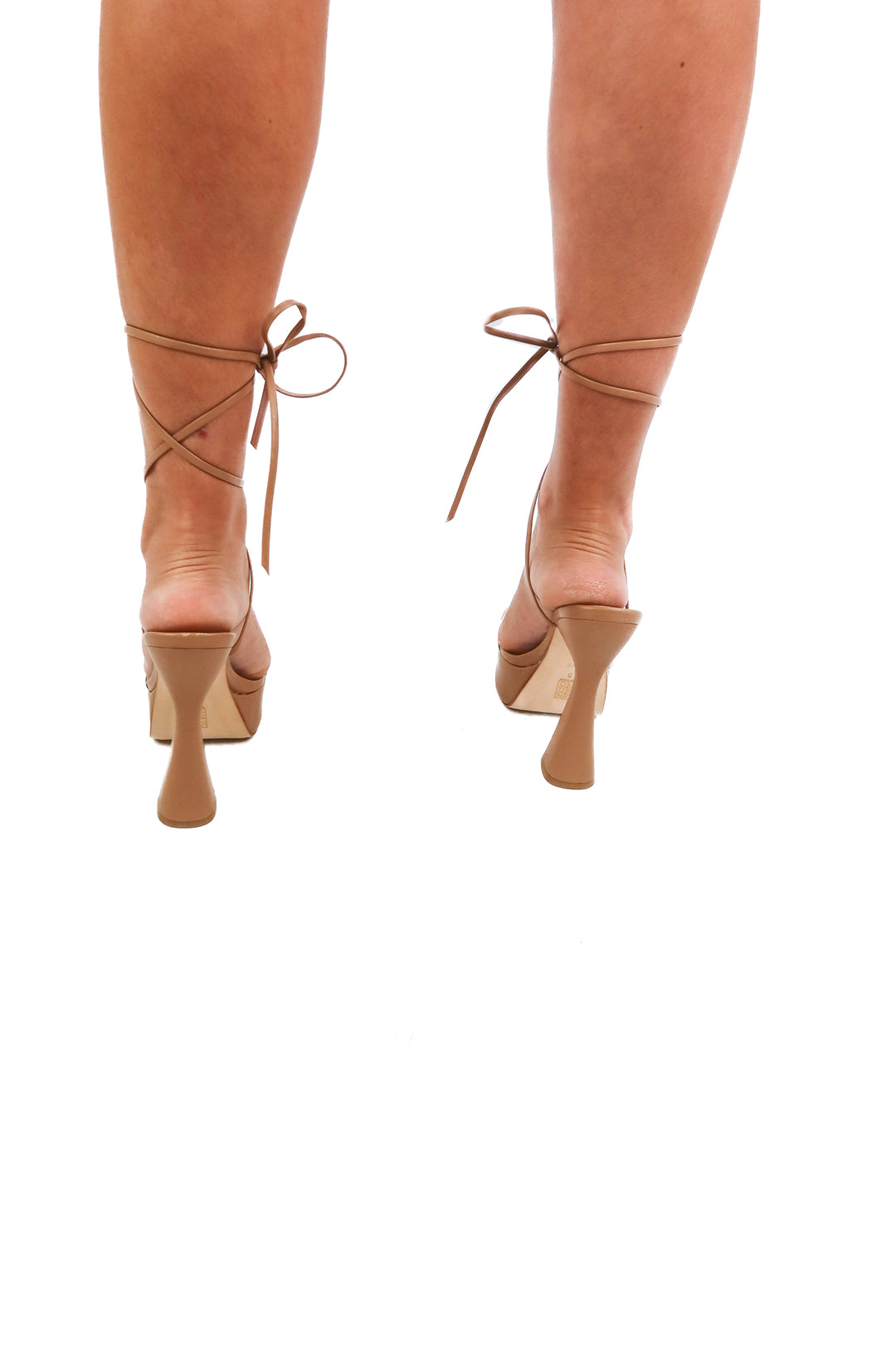 raye brown platform wrap heels (6.5; retail $180)