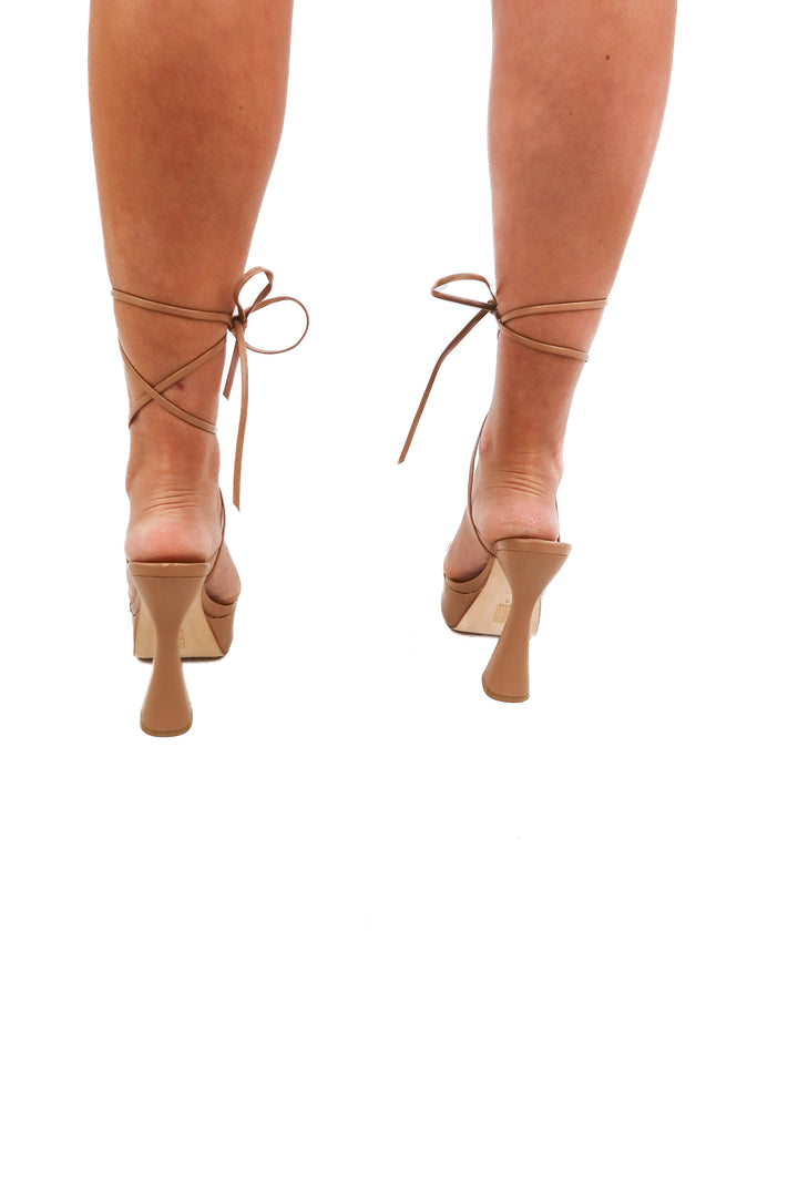raye brown platform wrap heels (6.5; retail $180)