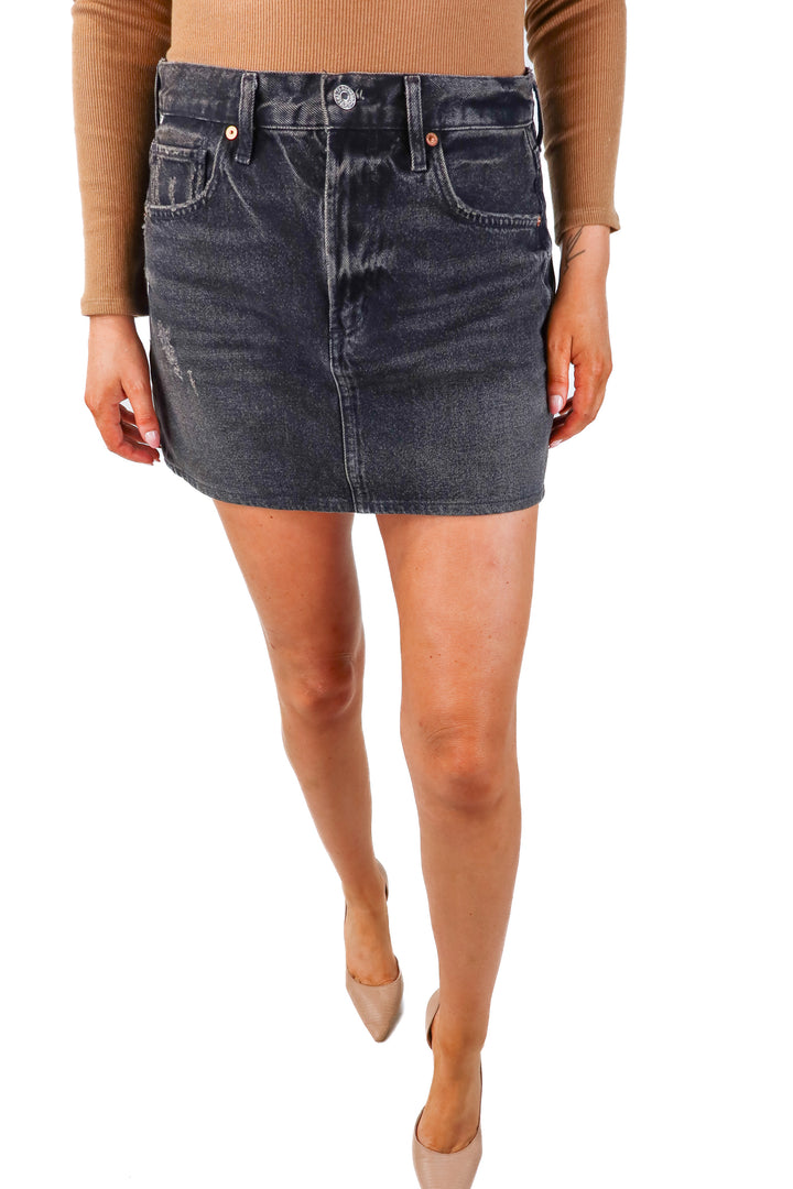 citizens of humanity black denim skirt (28)