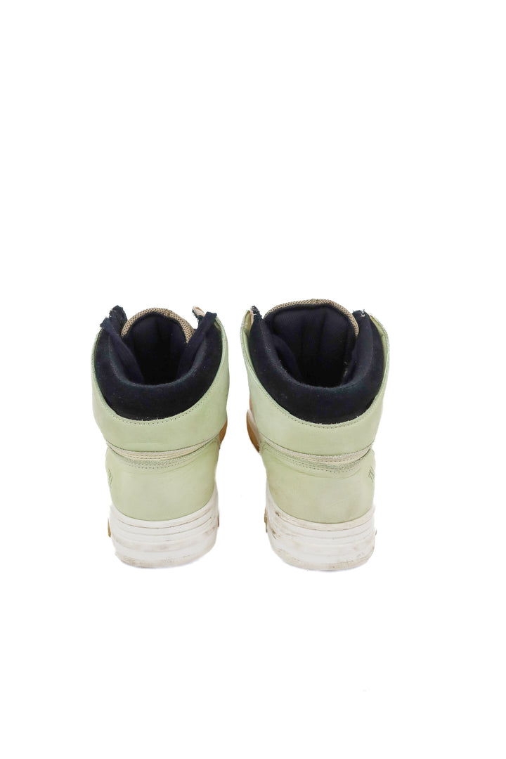 toral mixed leather color block high top sneakers (8; retail $210)