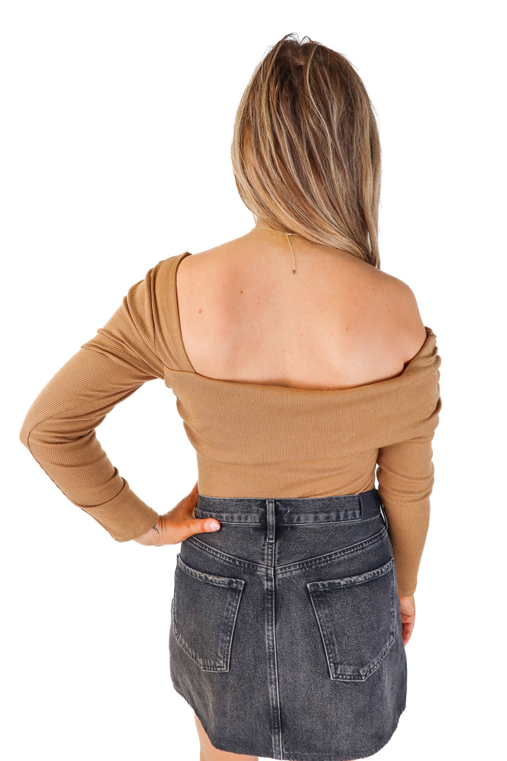 lovers and friends chestnut ribbed bodysuit (M; retail $158)