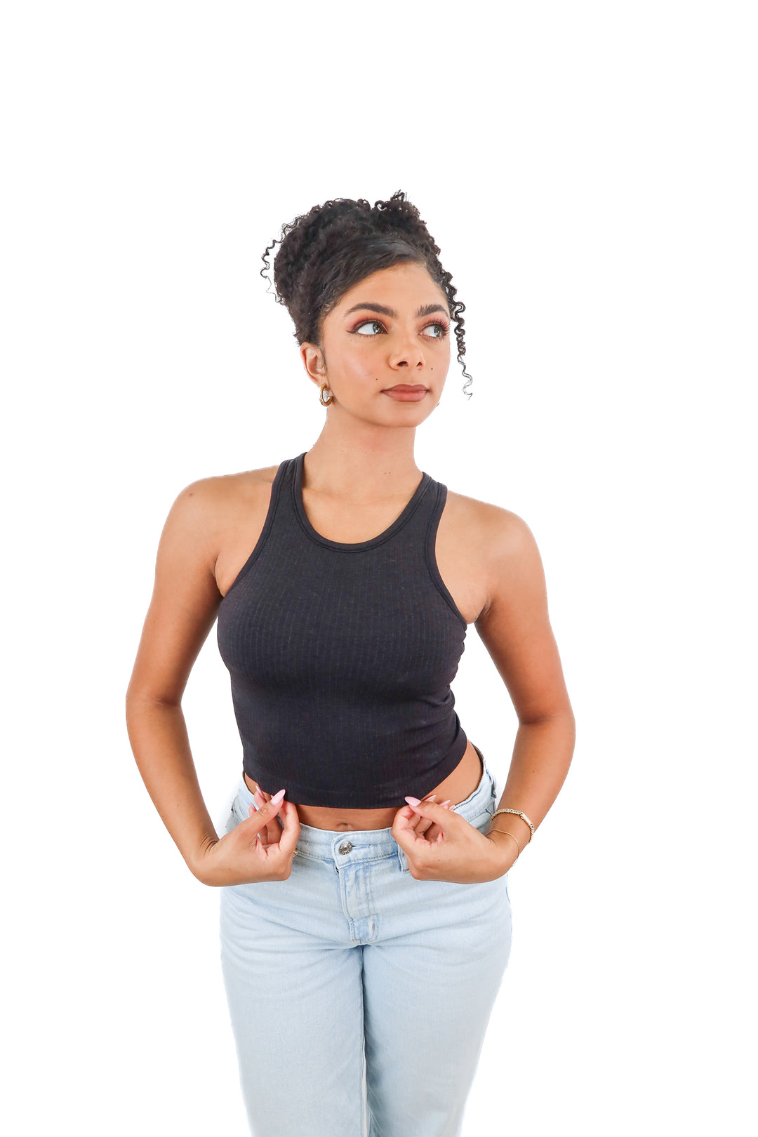 lululemon black ribbed tank top (4; retail $39)