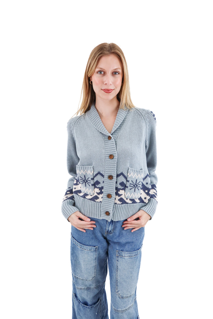 sendero blue knit cardigan nwt (S; retail $198)