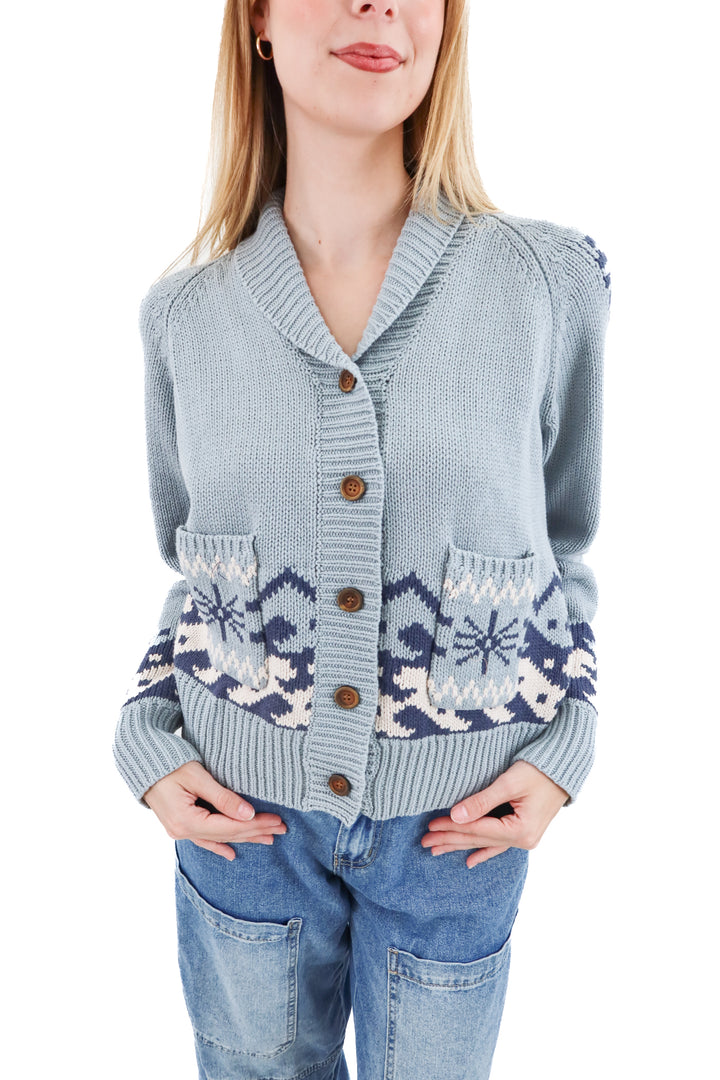 sendero blue knit cardigan nwt (S; retail $198)