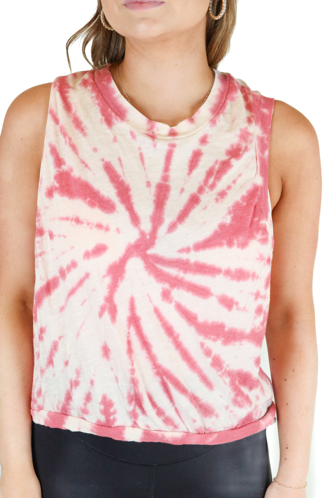 free people movement pink tie dye tank (s)