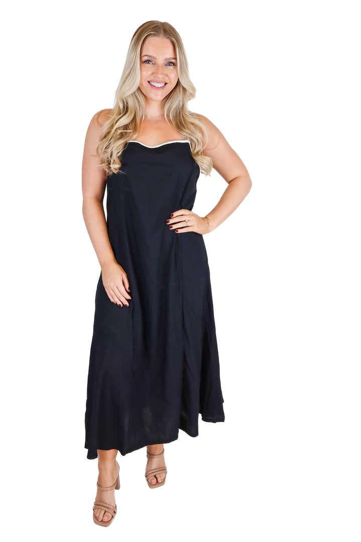black and white maxi dress (m)