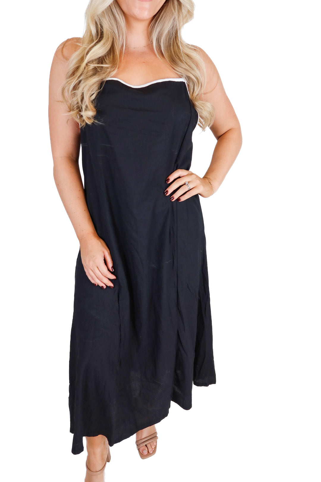 black and white maxi dress (m)