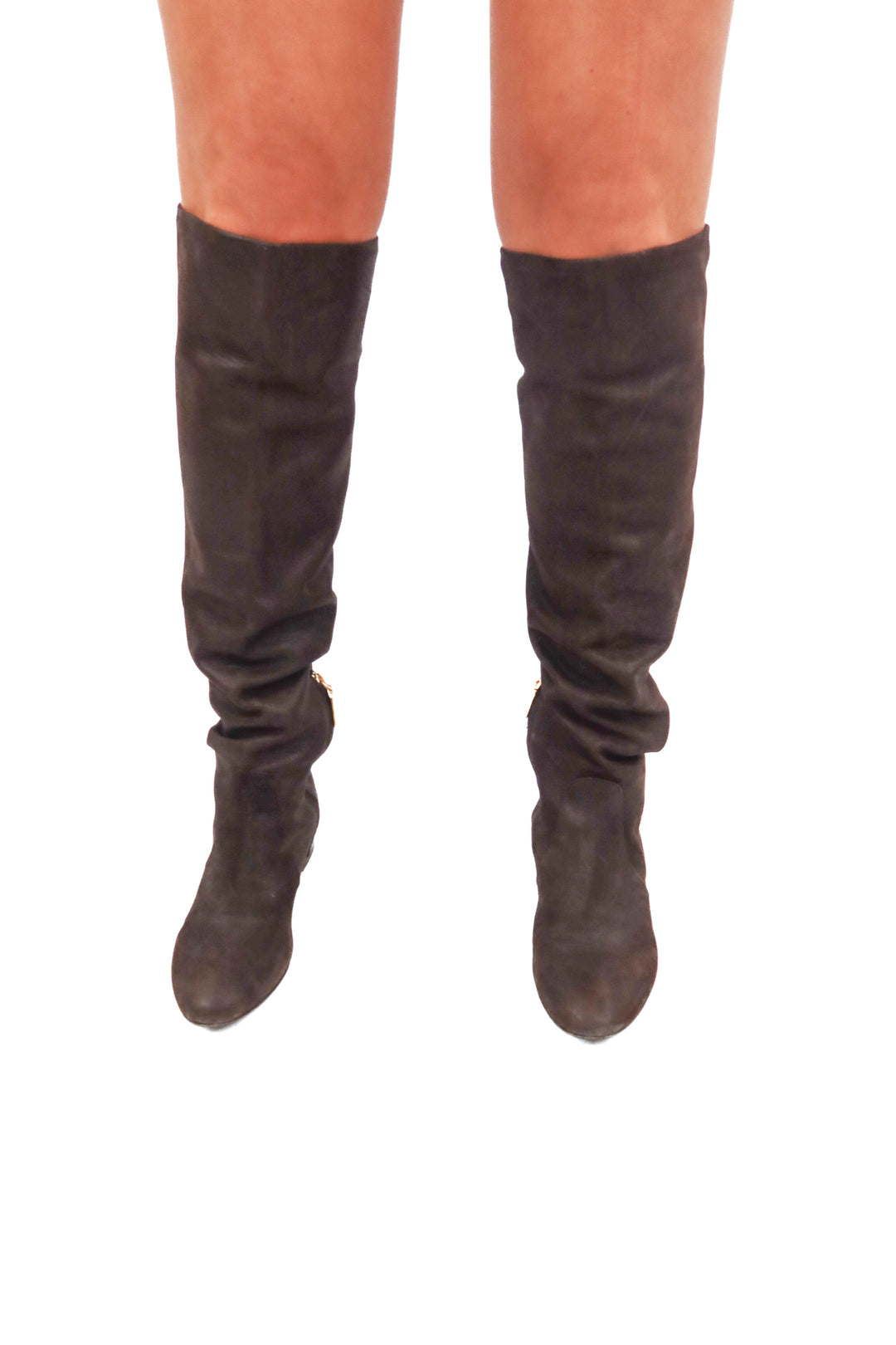 Prada tall brown suede boots (40)