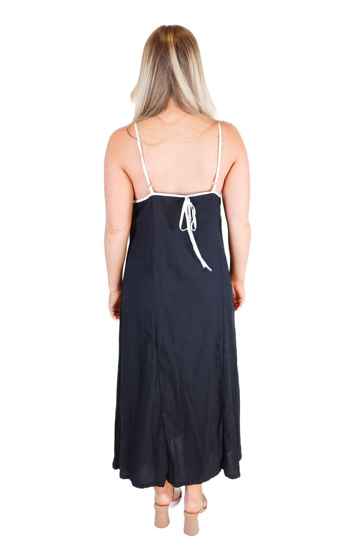 black and white maxi dress (m)