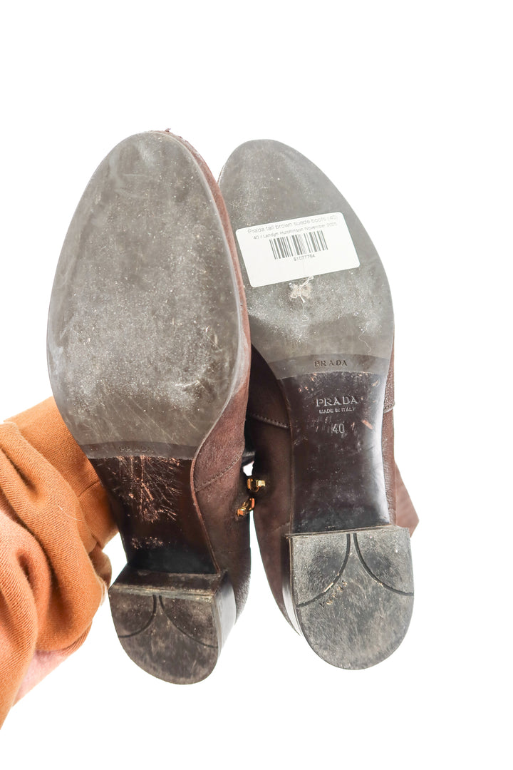 Prada tall brown suede boots (40)