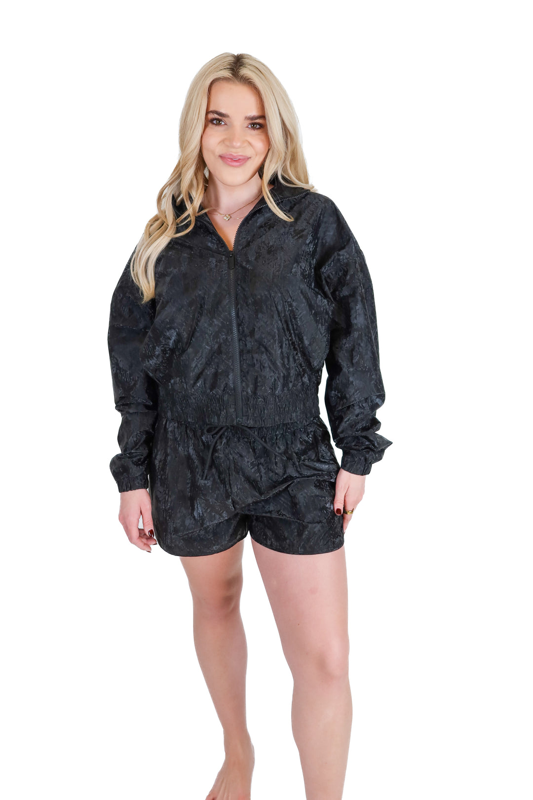 nuuds black printed wind breaker set (M)