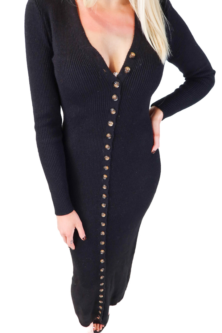 LPA Black Knit Maxi Dress (S; retail $228)