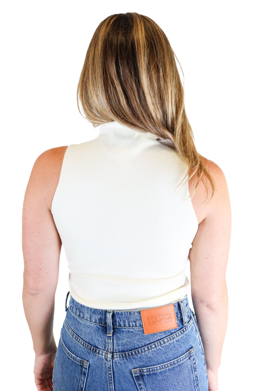 Dress Forum Cream Mock Neck Sleeveless Bodysuit NWT (S)