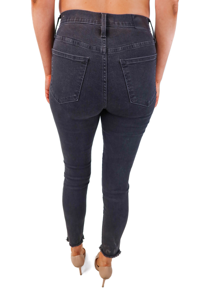 madewell black high-rise skinny jeans (10; retail $128)