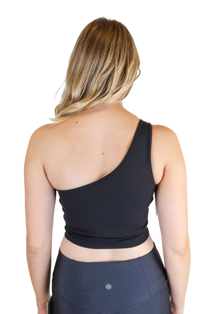 P'tula black one shoulder sports bra NWT (S)