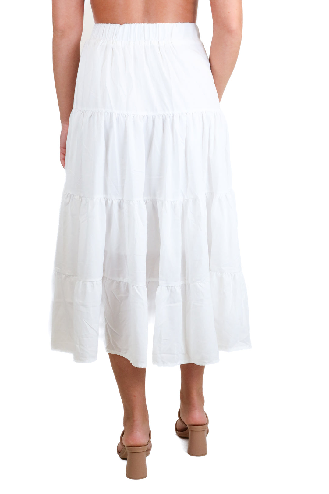 White layered midi skirt (S)*