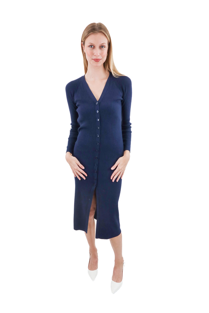 Abercrombie & Fitch navy long ribbed dress nwt (XS; retail $110)