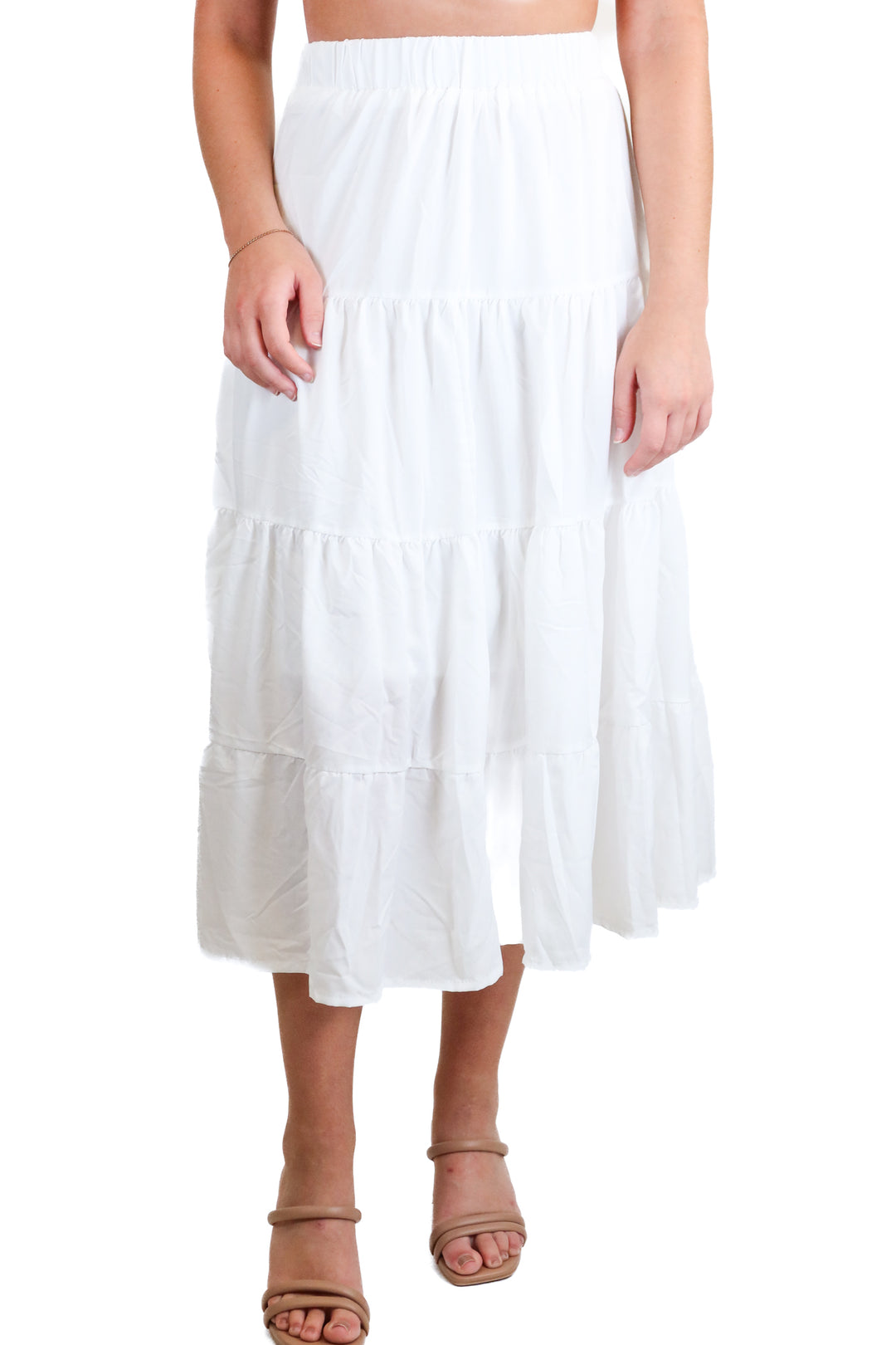 White layered midi skirt (S)*