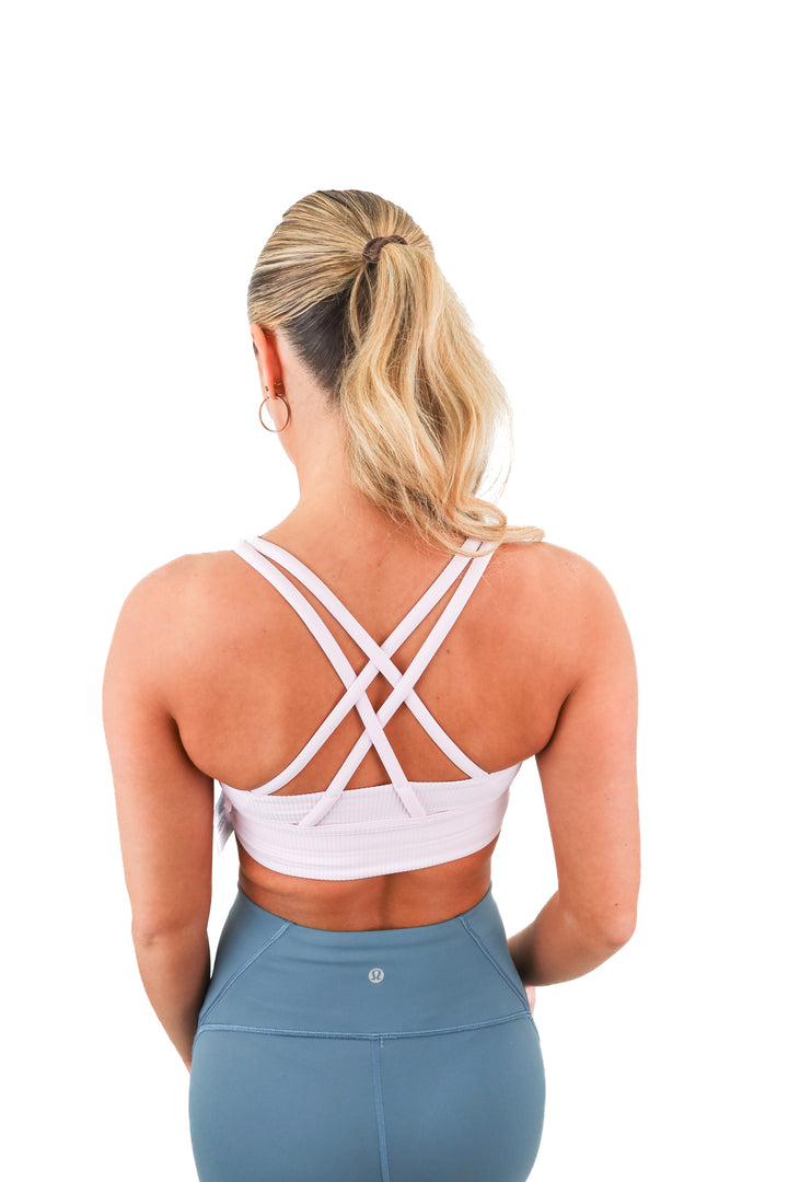 lululemon pink ribbed sports bra NWT (4; retail $58)