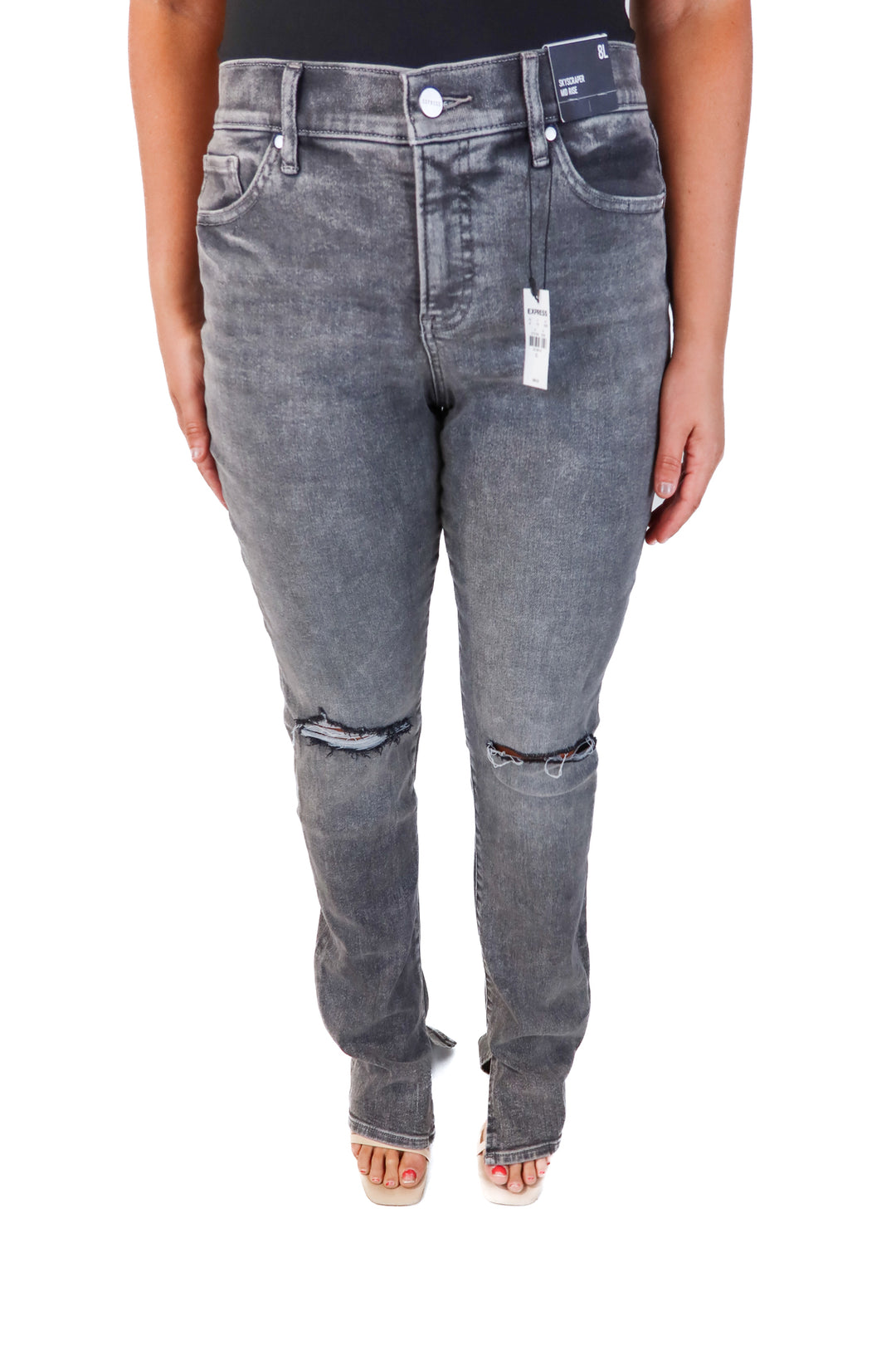 express dark grey distressed jeans NWT (8L)
