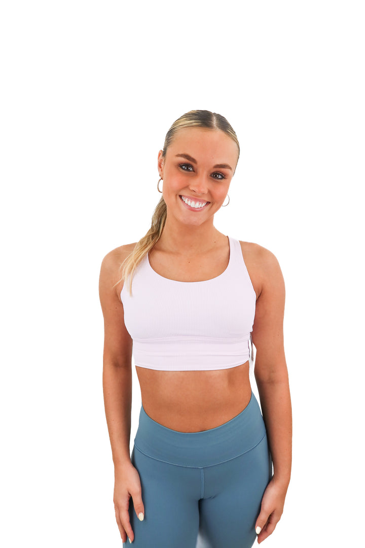 lululemon pink ribbed sports bra NWT (4; retail $58)