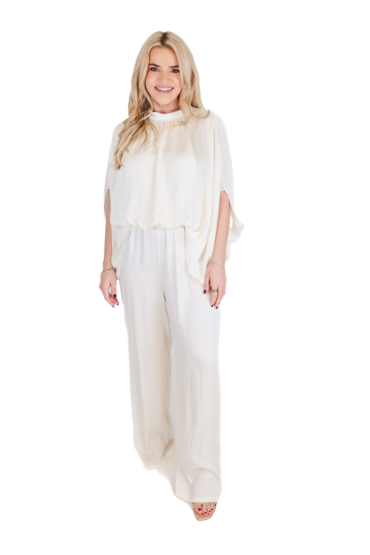 Tyche Ivory Caftan Sleeve Jumpsuit NWT (M; Retail 80)