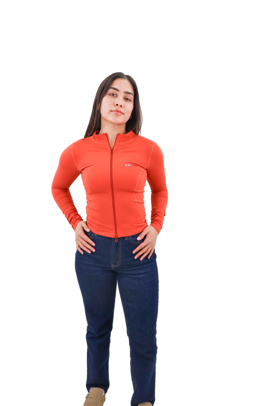 437 coral active zip up (xs; retail $105)