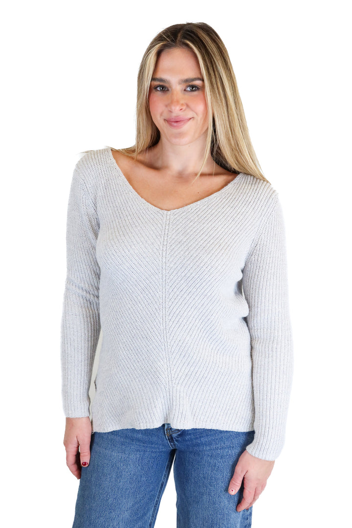 Gap gray knit long sleeve sweater (S)