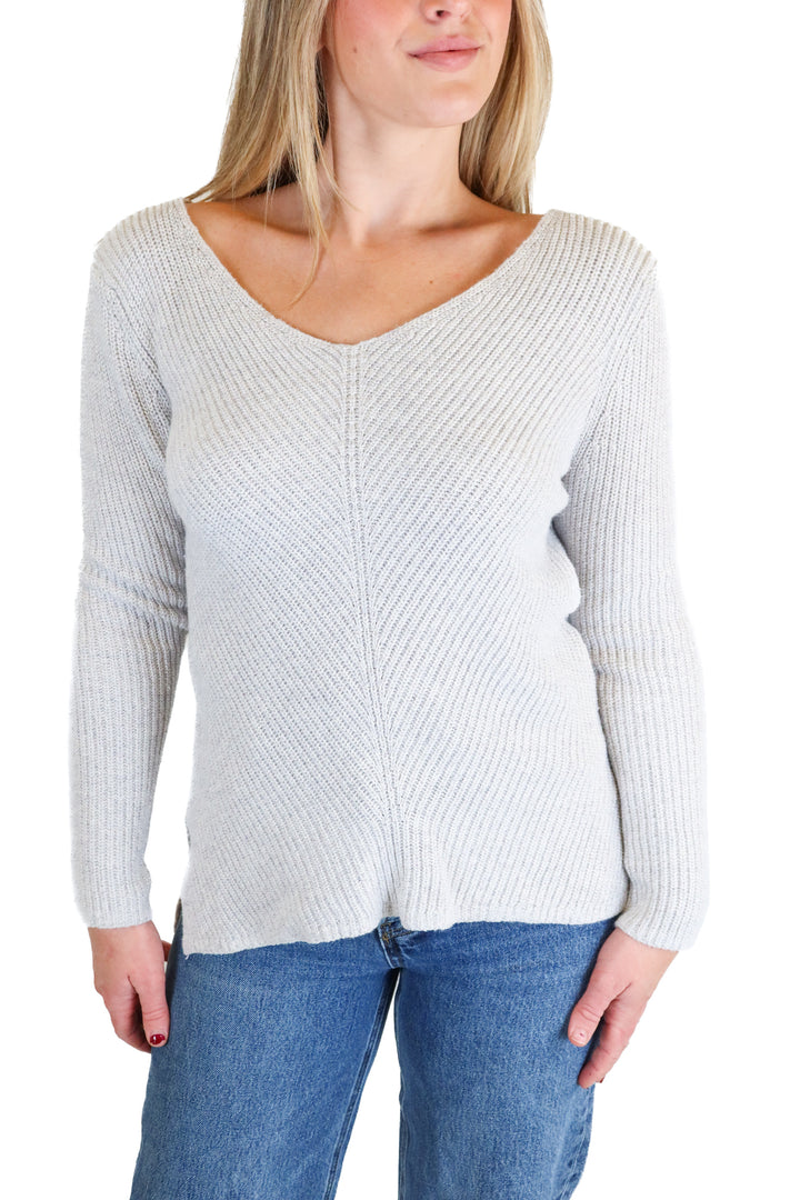 Gap gray knit long sleeve sweater (S)