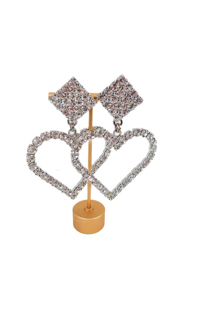Alessandra rich heart bling clip on earrings (retail $500)