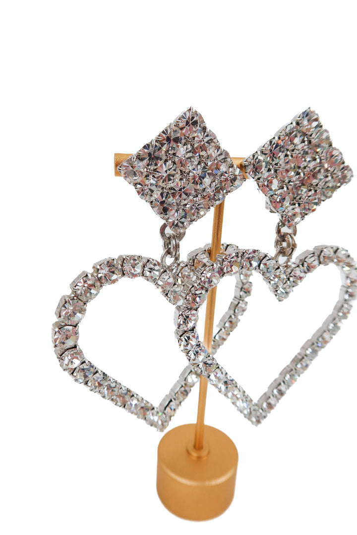Alessandra rich heart bling clip on earrings (retail $500)