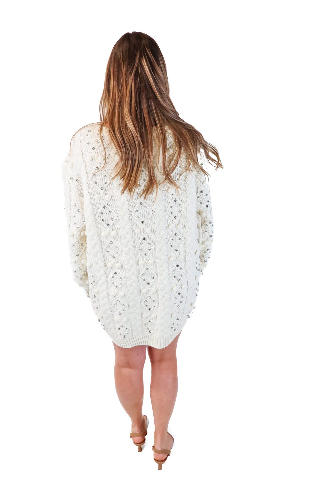 retrofete white rhinestone sweater dress (xl; retail $400)