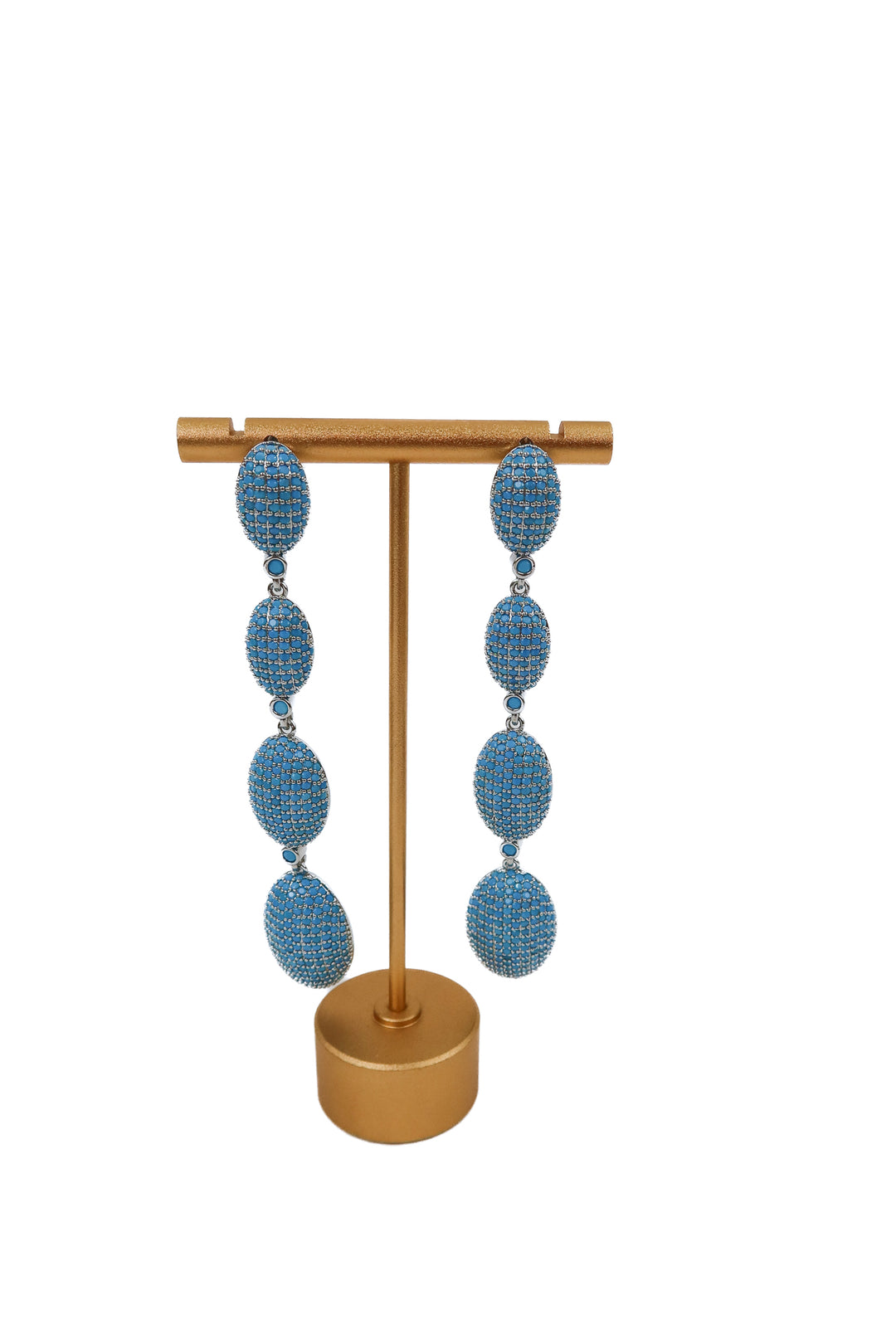blue silver drop earrings