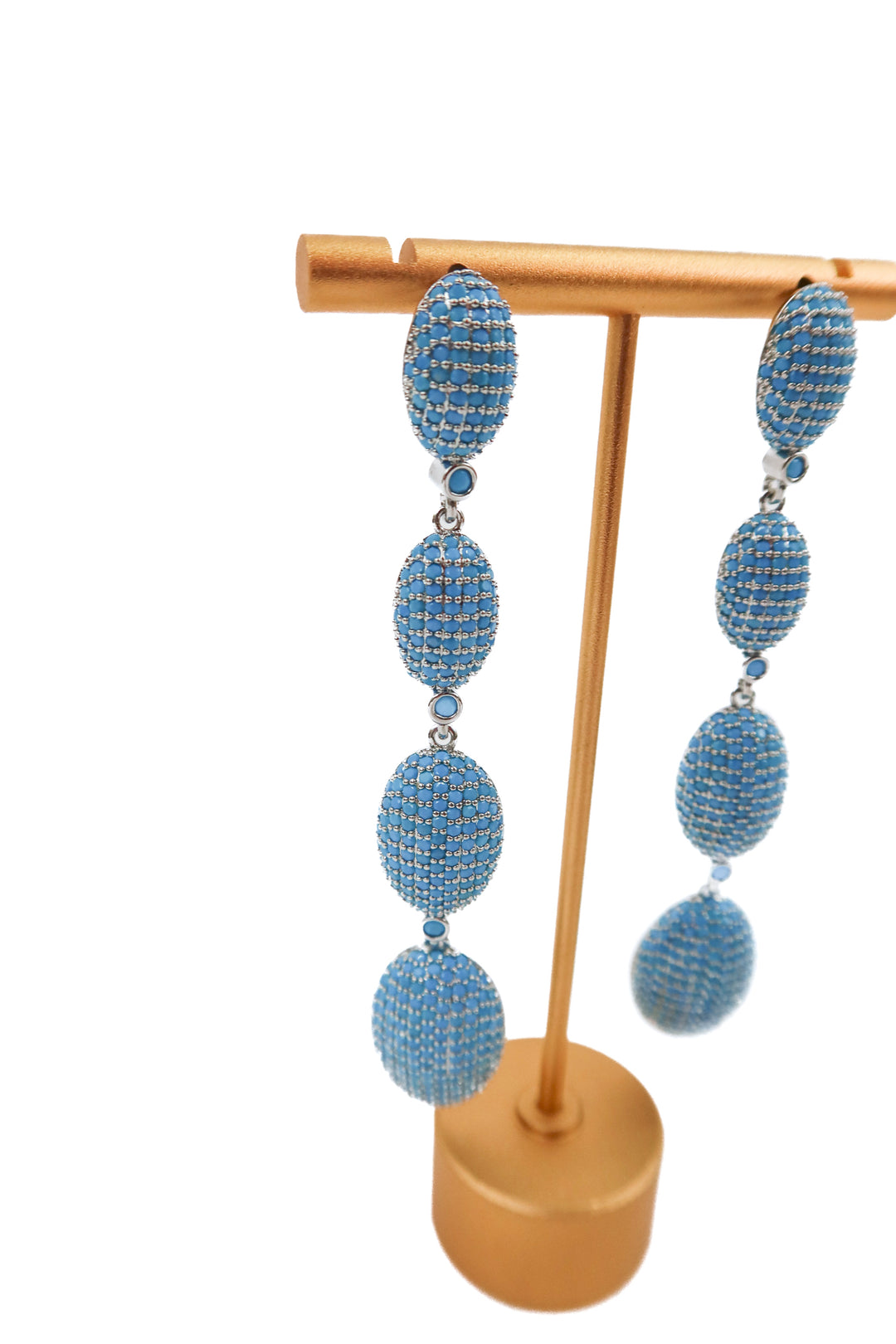 blue silver drop earrings